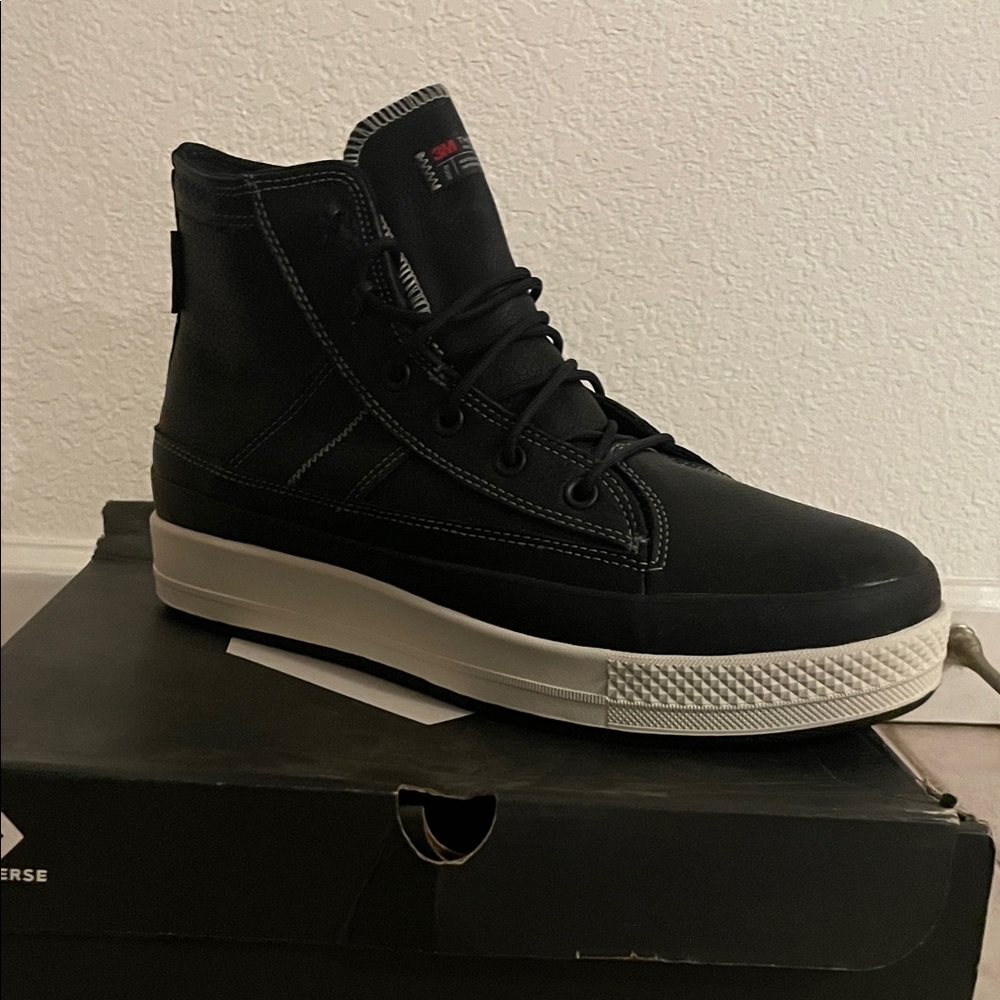 Converse Men's Black and White High-Top Sneakers
